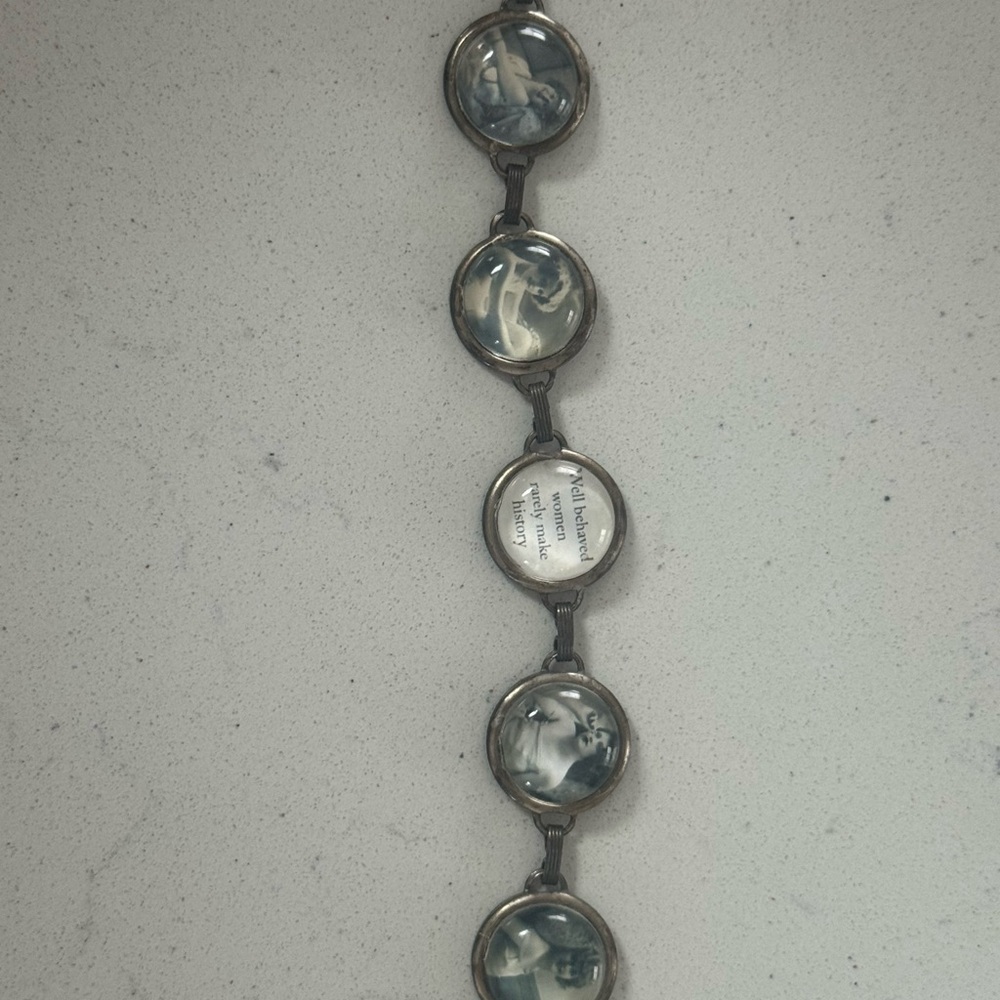 “Well Behaved Women Rarely Make History” Vintage Style Black and White Bracelet